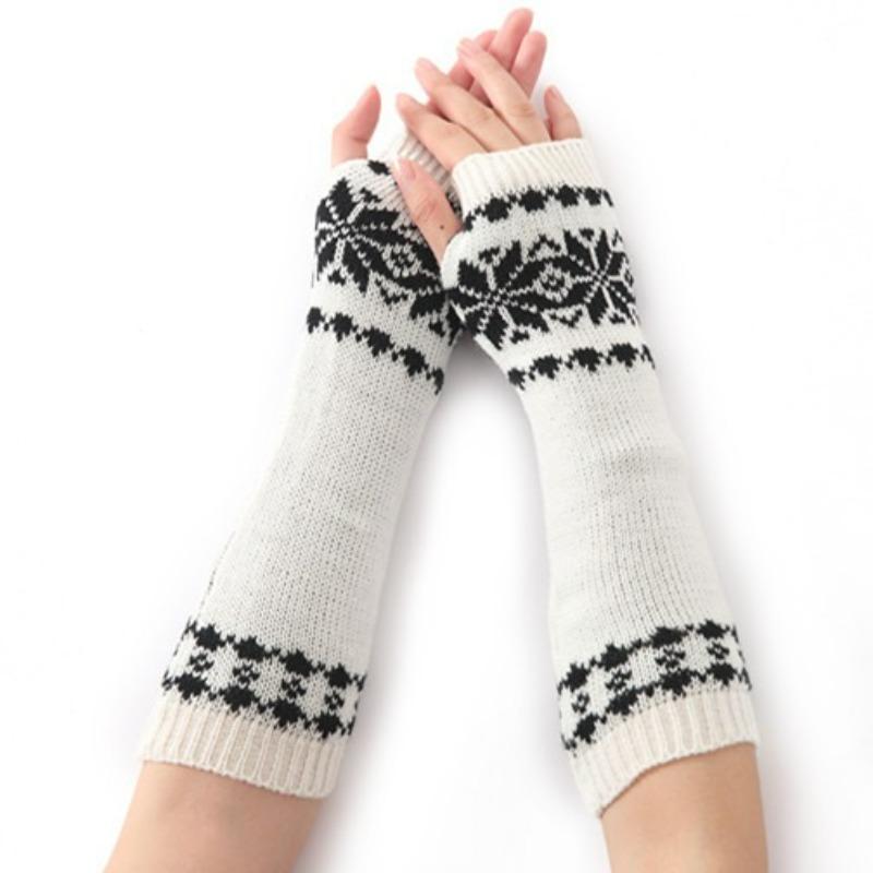 Botvotee Sleeves for Women Y2k Accessories Free Shipping Arm Warmers Korean Fashion Winter Knit Half Finger Fingerless Gloves