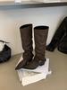 New boots versatile fashion wooden heel woven pointed women's shoes