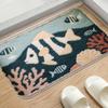Wave Boat Anchor Bathroom Mat Water Absorbing Foot Mat for Toilet Bathroom Door Machine Washable Home Decor