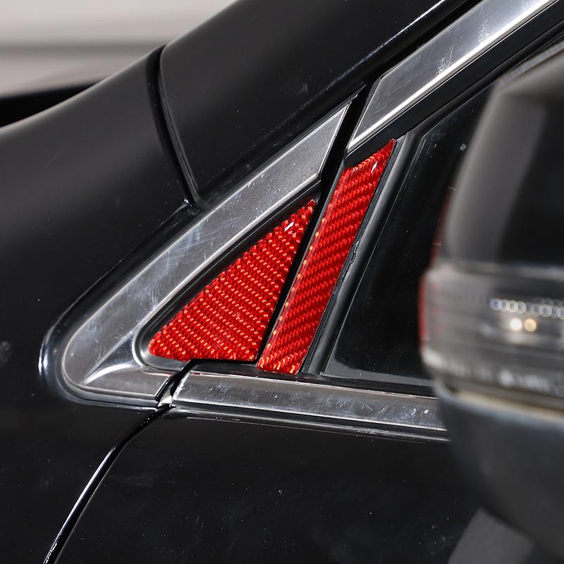 Dla Subaru Forester 2013 2014 2015 2016 2017 2018 miękkie włókno węglowe samochód słupek A trójkątna pokrywa tapicerka naklejka samochód