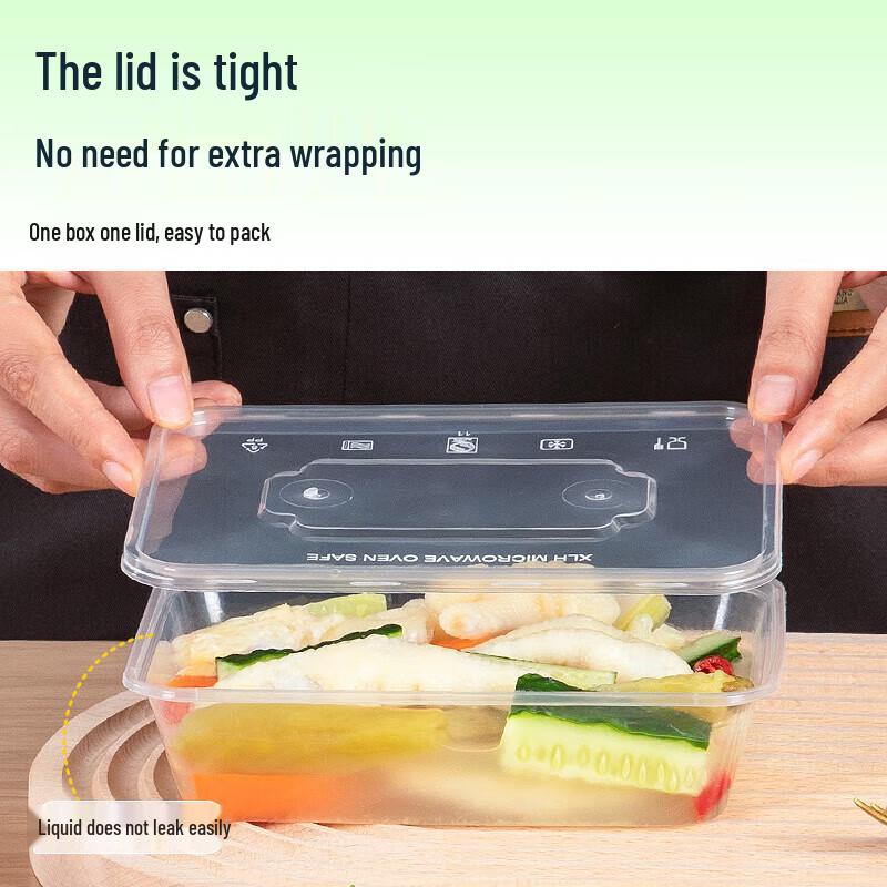 Temeiju Disposable Rectangular Food Containers with Lids (300-Pack)