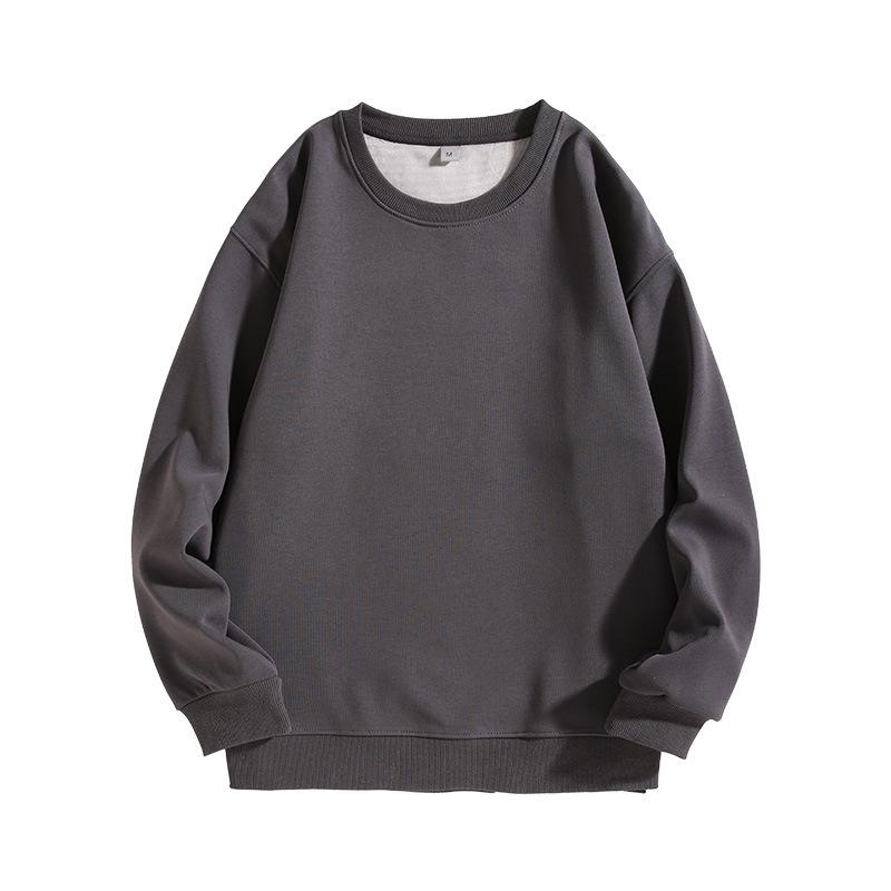 Men's Women's 100% Cotton Oversized Winter Clothes Plus Velvet Top Blouse Long Sleeve T-Shirts Pullovers Sweatshirts For Men