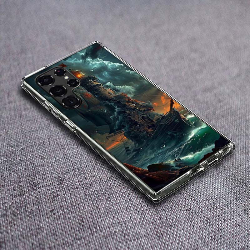 Lighthouse Phone Case For Samsung Galaxy S24 S23 S21 S20 FE S22 S26 Ultra S25 Edge S10 Plus Cover Clear TPU Capa Shell Coque Sho