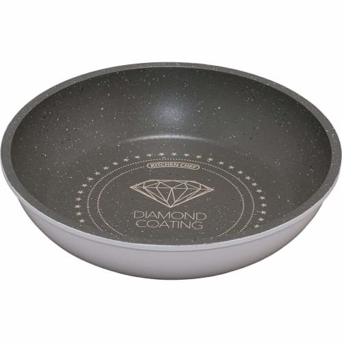 IRIS OHYAMA ISN-F20 20cm Frying Pan, Gas/IH Compatible, Removable Handle, Lightweight, Diamond-Coated, White, Marble