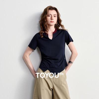 Chuyu Women's V-Neck Short Sleeve T-Shirt