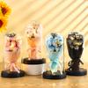 Eternal Rose LED Light Acrylic Cover Flower Valentines Day Gift Wedding Party Decor Artificial Rose Flowers Light Christmas Part