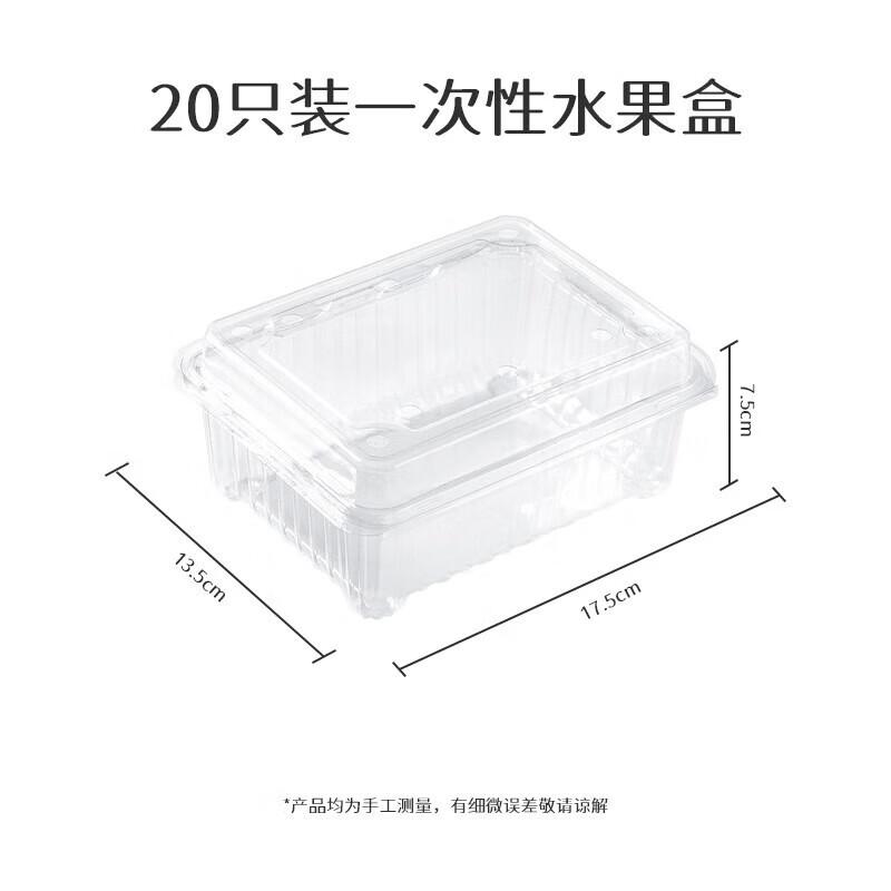 Lijia Kitchenware Disposable Round Plastic Fruit Boxes (20-Pack)