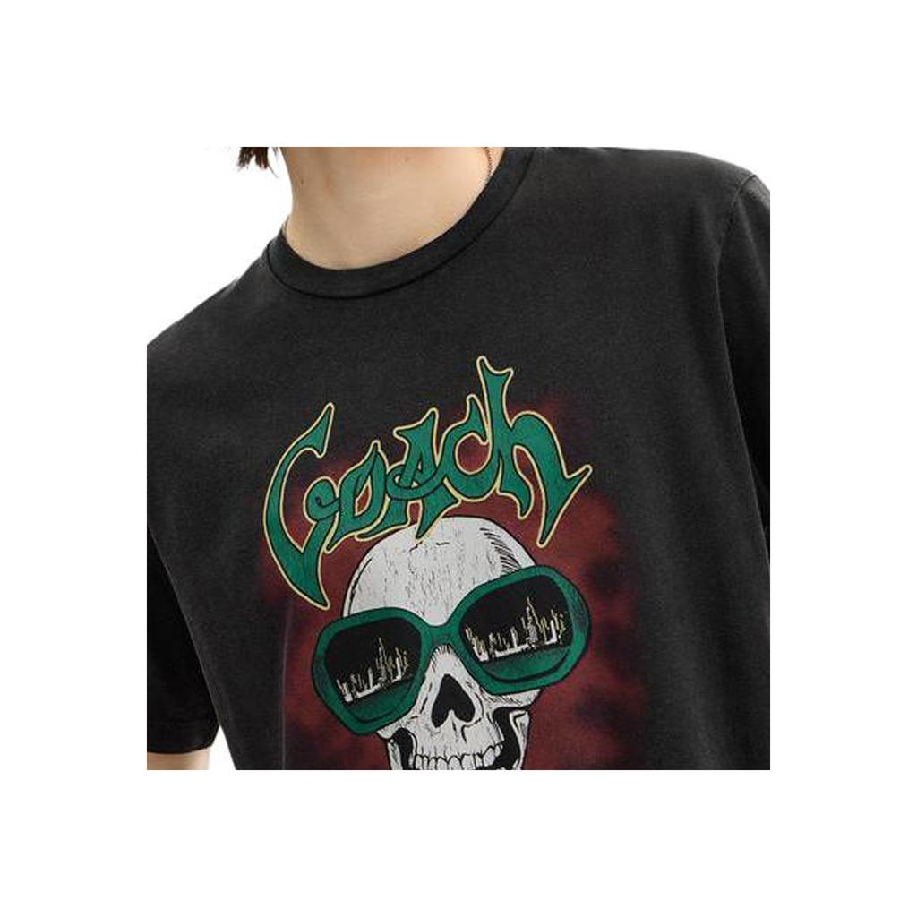 Coach FW25 Printed Pattern Crew Neck Short Sleeve T-Shirt Men Tops CCA67-YEC