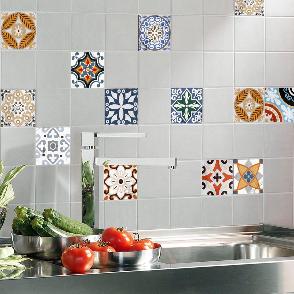 12Pieces Mosaic Wall Floor Tiles Sticker Decal Kitchen Bathroom
