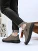 Men Fleece Lined Waterproof Warm Slip On Outdoor Winter Snow Boots