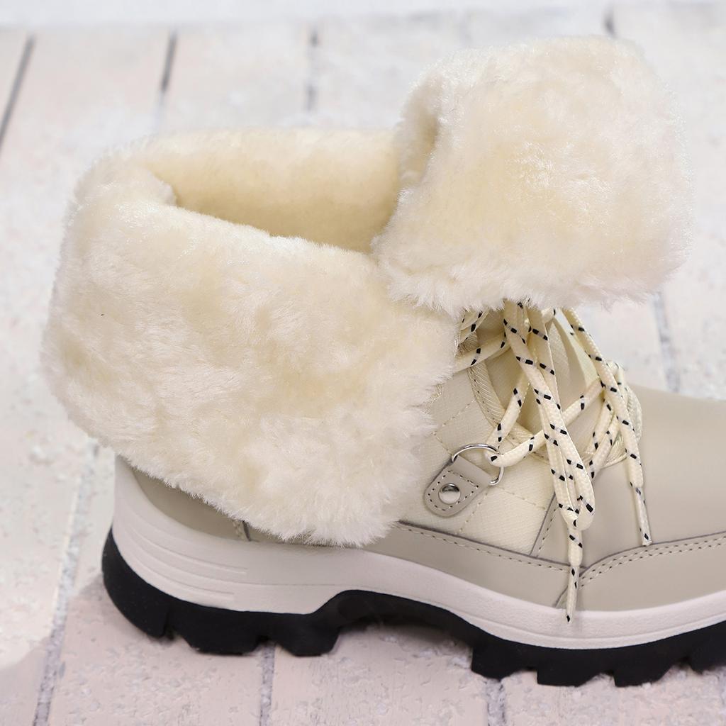 TUINANLE Women's Winter Boots Plus Velvet Warm High-top Hiking Shoes for Women Non-slip Outdoor Ladies Snow Boots