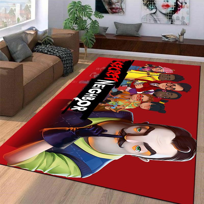 Secret Neighbor Cartoon Carpet suitable as a non-slip mat for the living room or bedroom sofa
