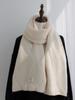 Cotton blended knitted scarf women's autumn and winter new white label soft waxy wool warm scarf shawl men