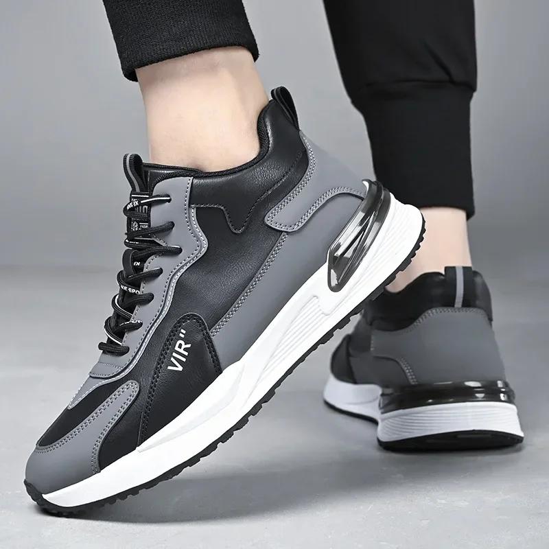 Fashion Men's Winter Casual Shoes  Winter Men's Sports Shoes Trendy  Leather Sneakers Non-Slip Outdoor Non-slip Warm Cotton Shoes