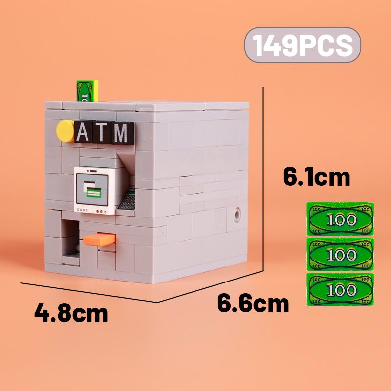 MOC Safe Deposit Box Model Building Blocks ATM Vending Machine Diamond Treasure City Police Thief Bricks Toys Boys Children Gift