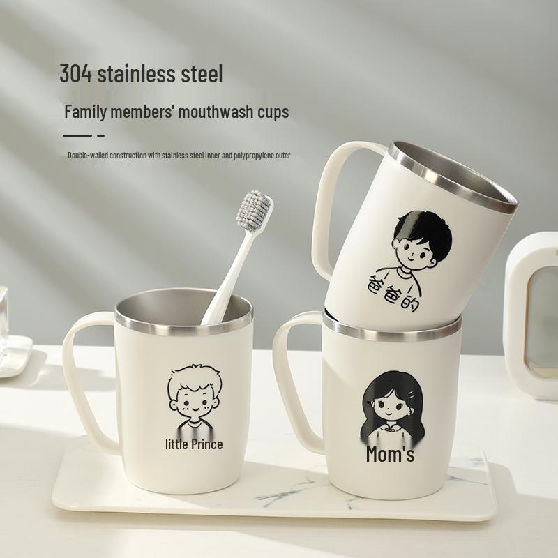 304 Stainless Steel Family Toothbrush Holder - Parent-Child Set for 3-5 Members