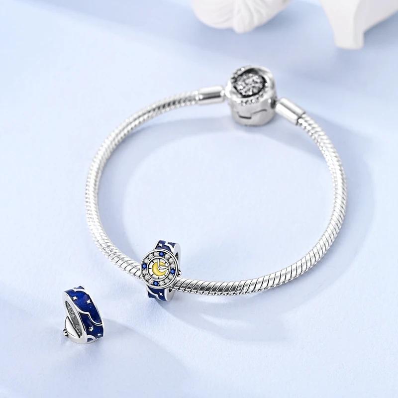Charms Coppermysterious Stars Moon Watch Beads Fit Charms Plataoriginal Bracelet Beads Women Jewellery Making Gifts