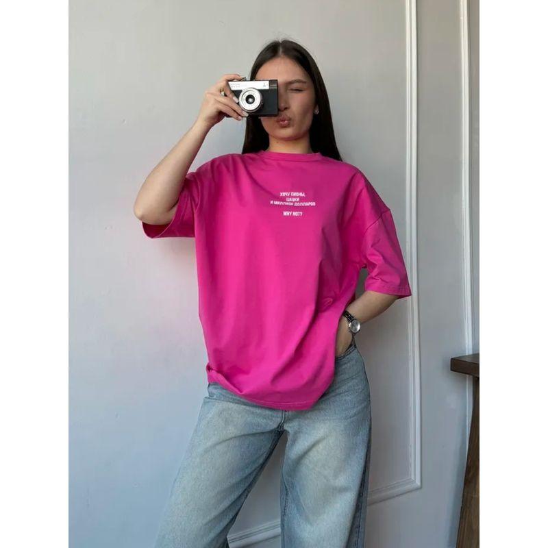Western Style New Fashion Casual Loose Print Letters Cotton T-shirt Top Loose Printed T-shirt
