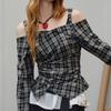 unifree American College Style Irregular Hem Long-Sleeve Shirt