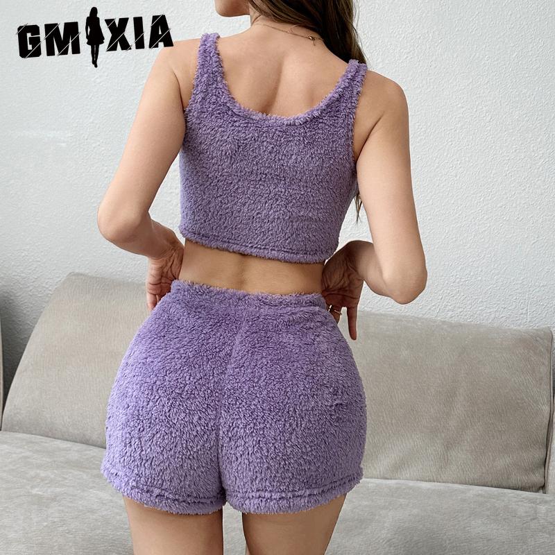 GMXIA Autumn and Winter Flannel Robe Three-piece Suit Sexy Pajamas Homewear Thickening