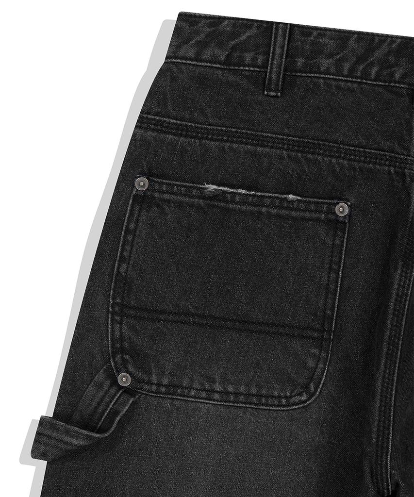 MAHAGRID Double Knee Denim Pant Black(Mg2Efmd112A)