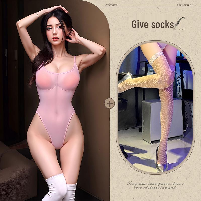 Night Listen Fragrance: Japanese Sexy Lingerie One-Piece with Open Crotch and Removable Features