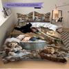3pcs Anime Teddy Bear Bedding Set - Includes One Quilt Cover and Two Pillowcases (No Core) - Perfect for Bedroom and Guest Room Decoration,