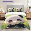 Panda Muster Bettwäsche Steppdecke Set Bettbezug Kissenbezug Heimdekoration Geburtstagsgeschenk (1 Bettbezug + 2 Kissenbezüge, ohne Füllung)