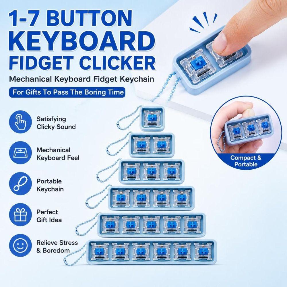 Keychain Attachment Keyboard Fidget Clicker Toy Clicky Switch Finger Stress Toy  DIY Projects