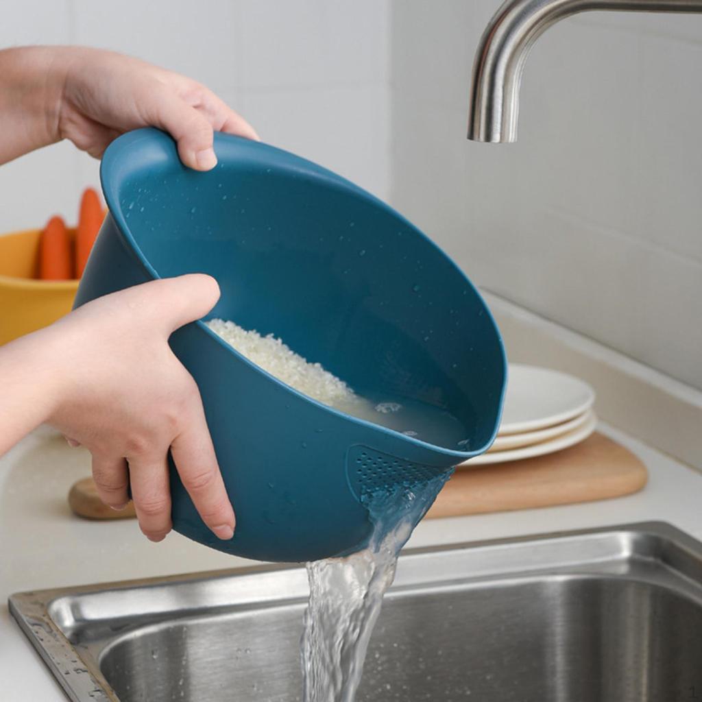 Gemüsewaschkorb Abgießer Sieb Schüssel Obstwaschbecken Lebensmittelsieb für Früchte