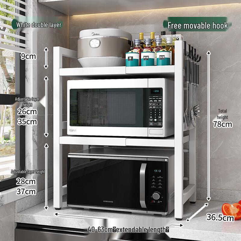 Retractable Kitchen Microwave Oven Storage Rack
