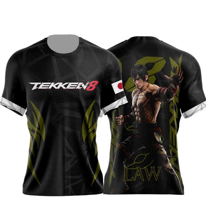 Bandai Tekken 8 Jin Kazama 3D T-Shirt For Men Women Kids Summer Sports Game Tee Summer Outdoor