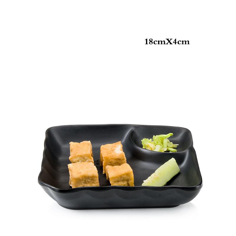 Set de ustensile de bucătărie creative negre de calitate alimentară din plastic cu os, farfurie cu personalitate pentru sushi și fructe, farfurie pentru desert, restaurant, farfurie de bucătărie