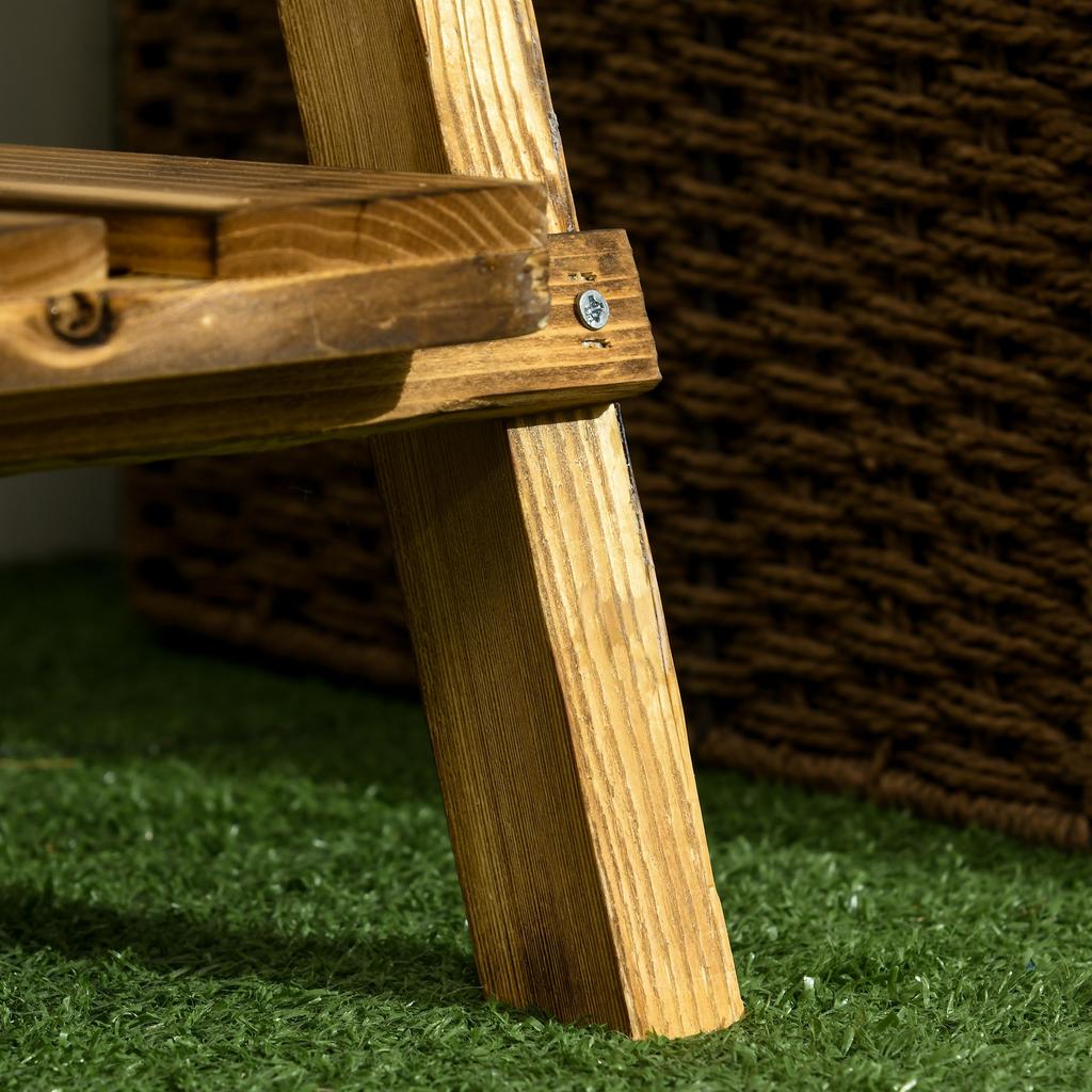3-tier plant stand, foldable 93cm high flower standwooden plant shelf, flower pot stand with trays, plant ladder for living room, garden, balcony