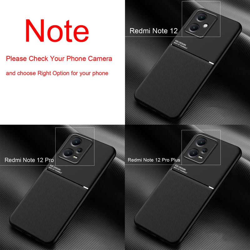 Magnetic Leather Case For Xiaomi Redmi Note 11 12 10 9 11E Pro 9S 10S 11S Plus 10C Built In Metal Plate Cover Support Car Holder