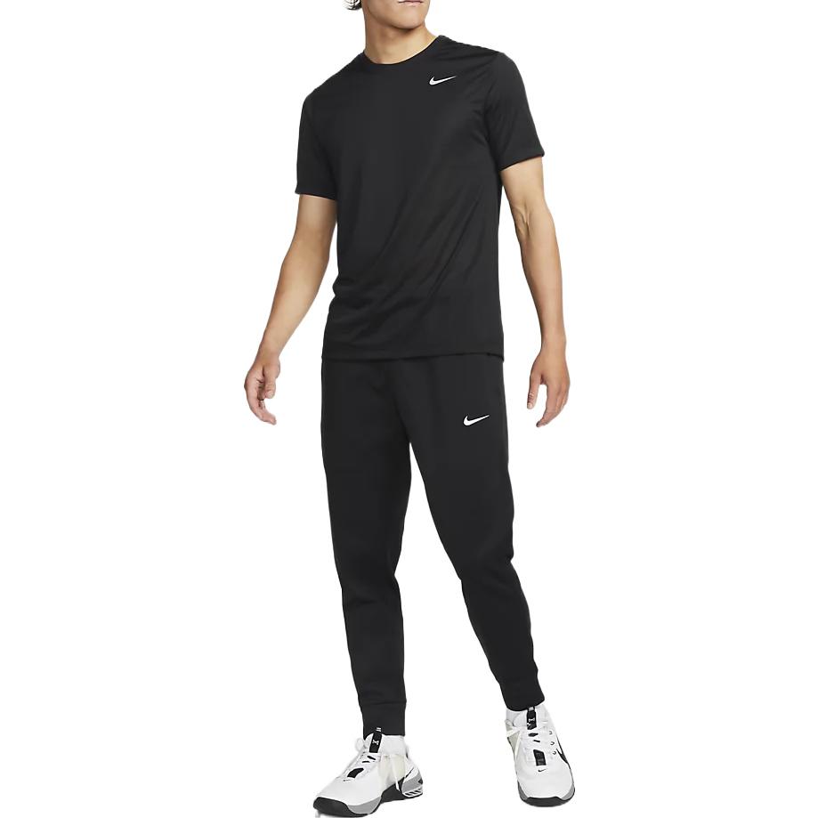 Nike Slim Fit Cuffed Knit Joggers With Logo Print Men Bottoms Black DQ5406-010