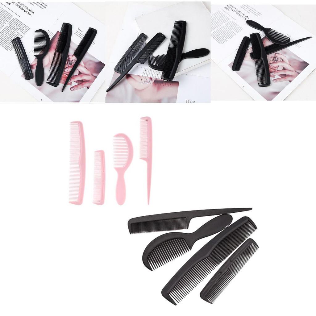 Premium Black Hair Styling Comb Set 4 Pieces Plastic Hair Comb Professional Quality