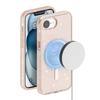 For iPhone 16e Magnetic Case Support Wireless Charging Glitter Powder PC + TPU Phone Cover