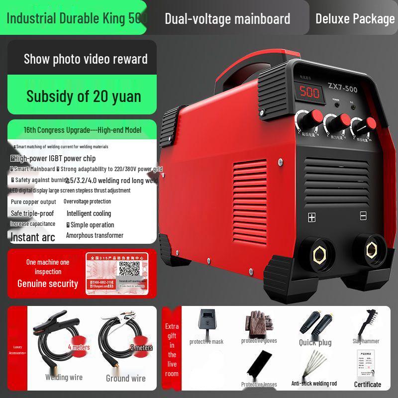 500 Electric Portable Dual Voltage Welder: 220V/380V Industrial-Grade Household Laser DC Welder