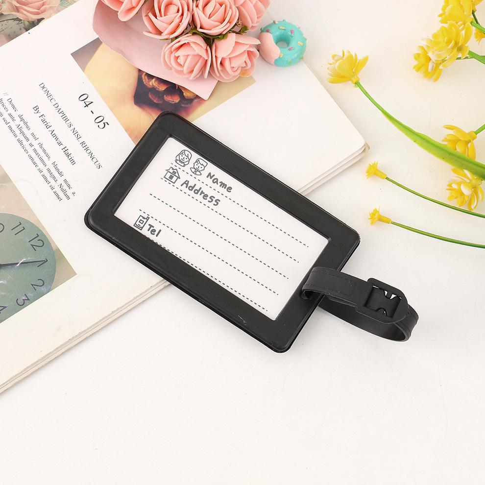 PVC luggage check-in anti loss identification card sleeve, label, three-dimensional soft rubber tag, European and American retro style