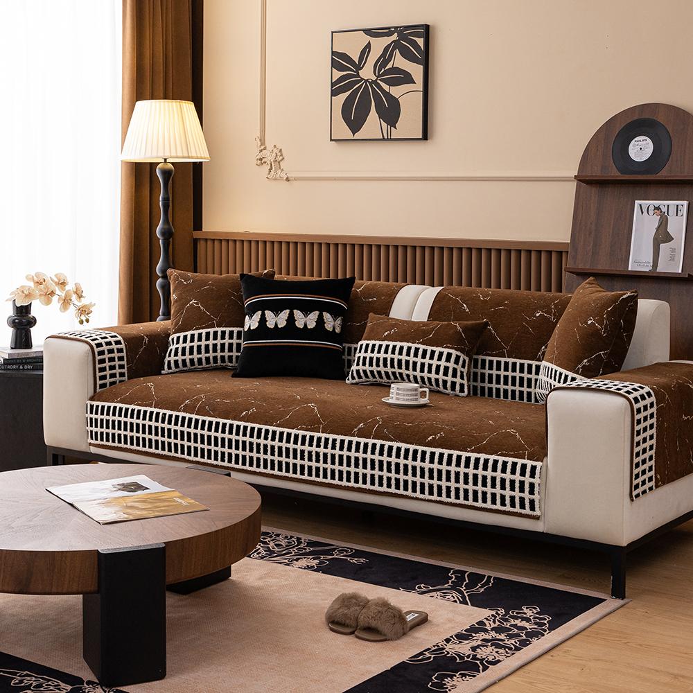 Nordic Chenille Sofa Covers for Living Room Anti-Slip Dustproof Broad Sofa Covers  Universal Sofas Funda Sofa
