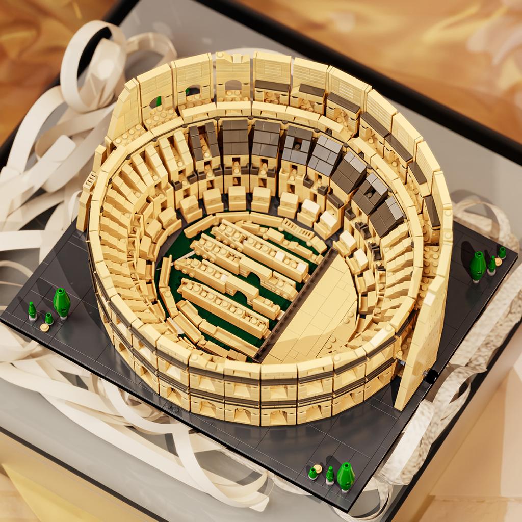 Non-Toxic 2860Pcs The Roman Colosseum Building Blocks Toys Model Colosseum Assemble Puzzle Bricks Toy Sets Desktop Ornament Gifts 14+Years