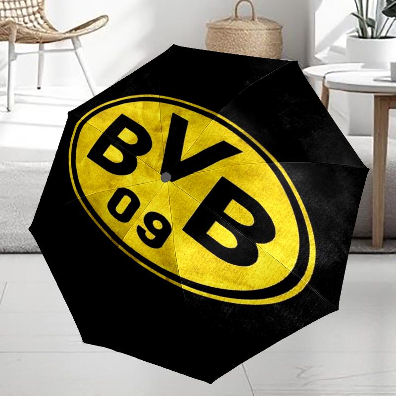 Borussia Dortmund Theme Automatic Umbrella, Lightweight & Portable, 8 Rib, Perfect for Outdoor Travel, Birthdays, Christmas, Gifts.