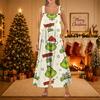 Women's Casual Sleeveless Cotton Jumpsuit with Christmas Print for Holiday Celebrations