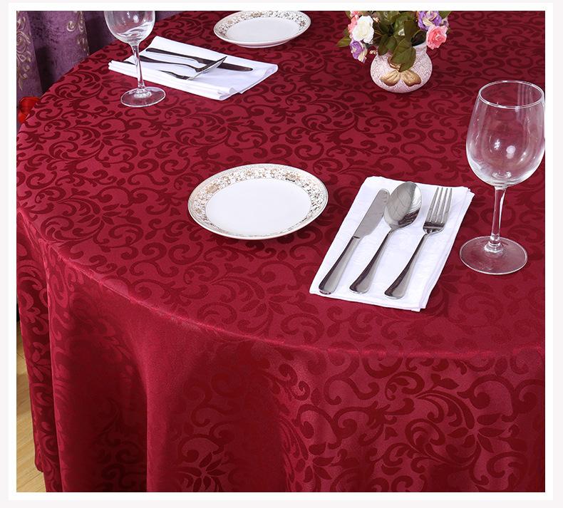 Polyester Jacquard Tablecloth Hotel Wedding Banquet Party Decoration Round White Table Covers Table Overlays Printed Home Decor