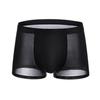 Men Boxer Underwear Mid-rise Elastic Waistband Short Briefs Breathable Smooth Lines Solid Color