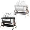 Height Adjustable Bedside Crib 3 In 1 Baby Bassinet Rocking Bassinet with Soft Mattress Wheels Bassinets 6 Adjustable Easy Folding Portable