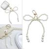 Pearls Beaded Bow Key Chain Pendant Butterfly Knot Key Rings Jewelry for Phones