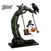 Halloween Home Decor Gifts Swinging Ghost on Tree Figurine Resin Swing Statue for Horror Fans Reading Ornament Indoor Outdoor Spooky Tabletop Yard