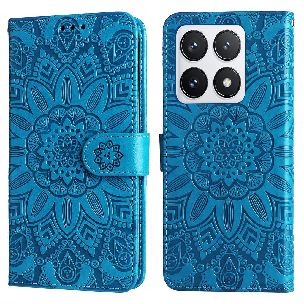 Etui dla Xiaomi 14T Pro Skórzane Etui Portfel z Nadrukiem Słonecznika